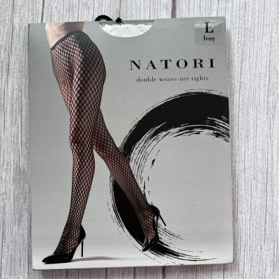 NATORI DOUBLE WEAVE NET TIGHTS Size L Ivory